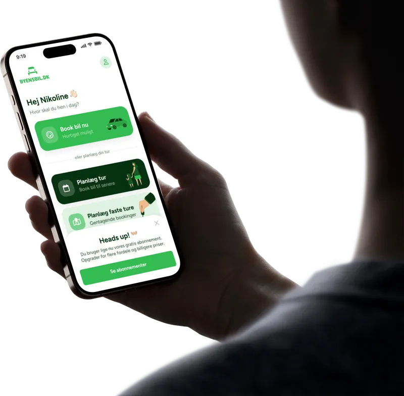 Byens Bil app mockup